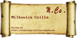 Milkovics Csilla névjegykártya
