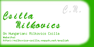csilla milkovics business card